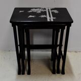 Chinese pull out tables in lase black