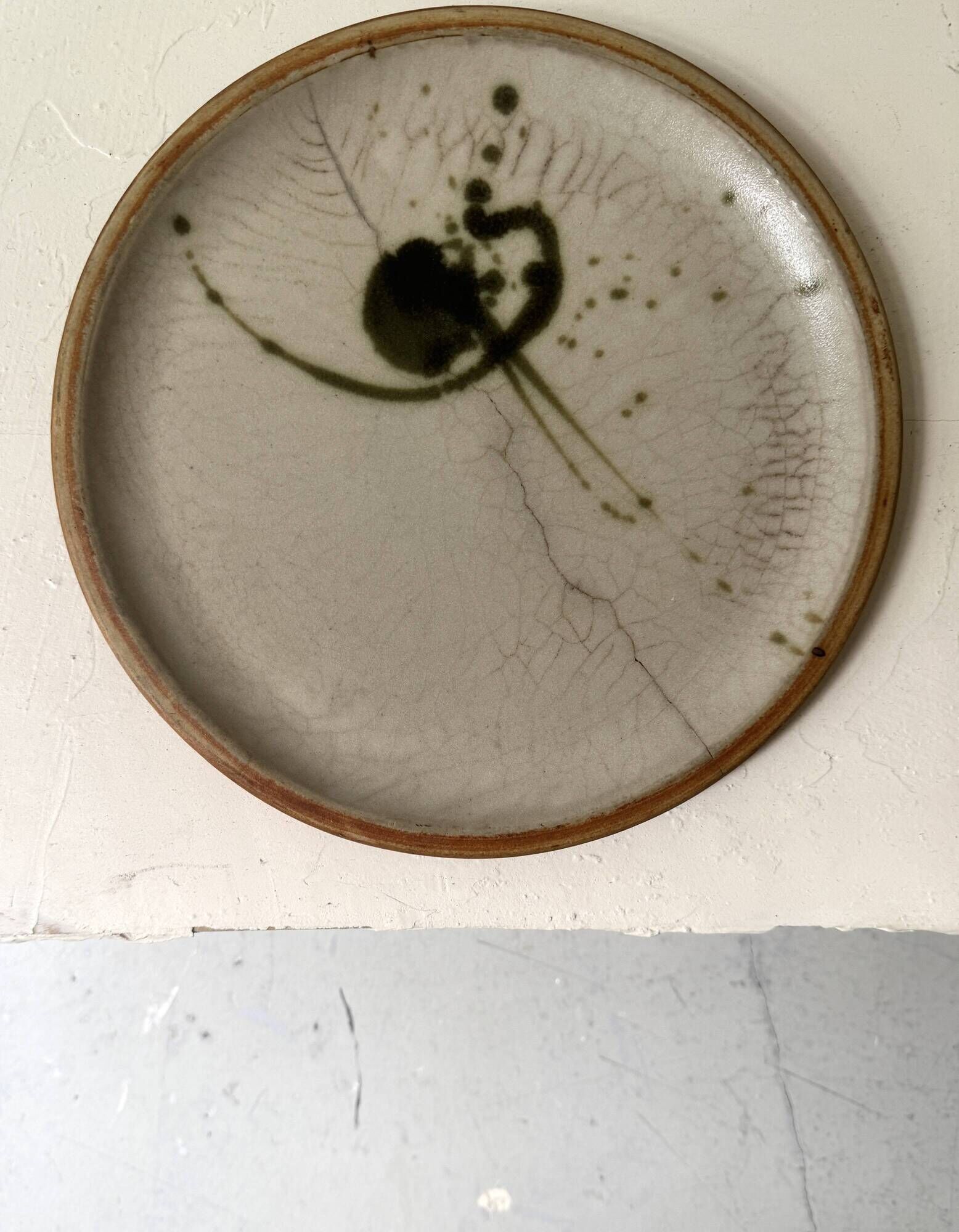 Large ceramic plate Pottery of La Colombe, France 1970