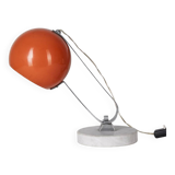 Vintage 60's table lamp in marble and orange metal italian design