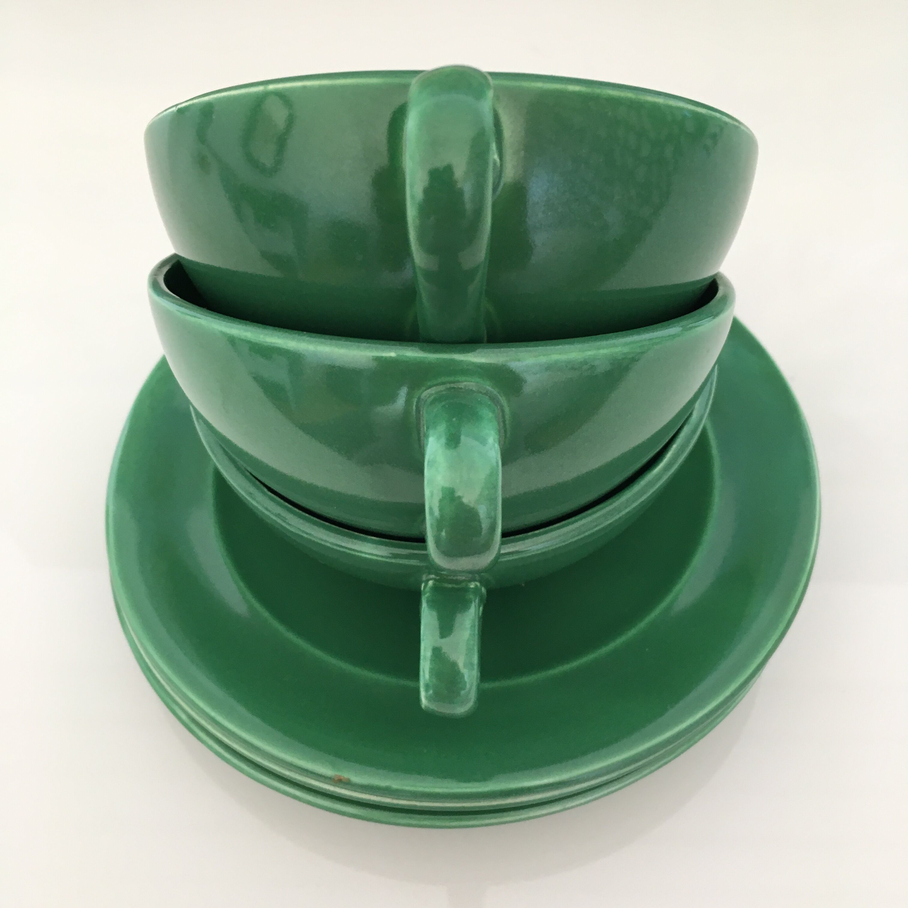 Set of 3 green cups