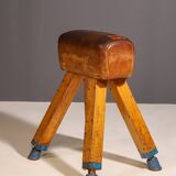 Gymnastic Leather Pommel Horse, Czechoslovakia, 1950’s