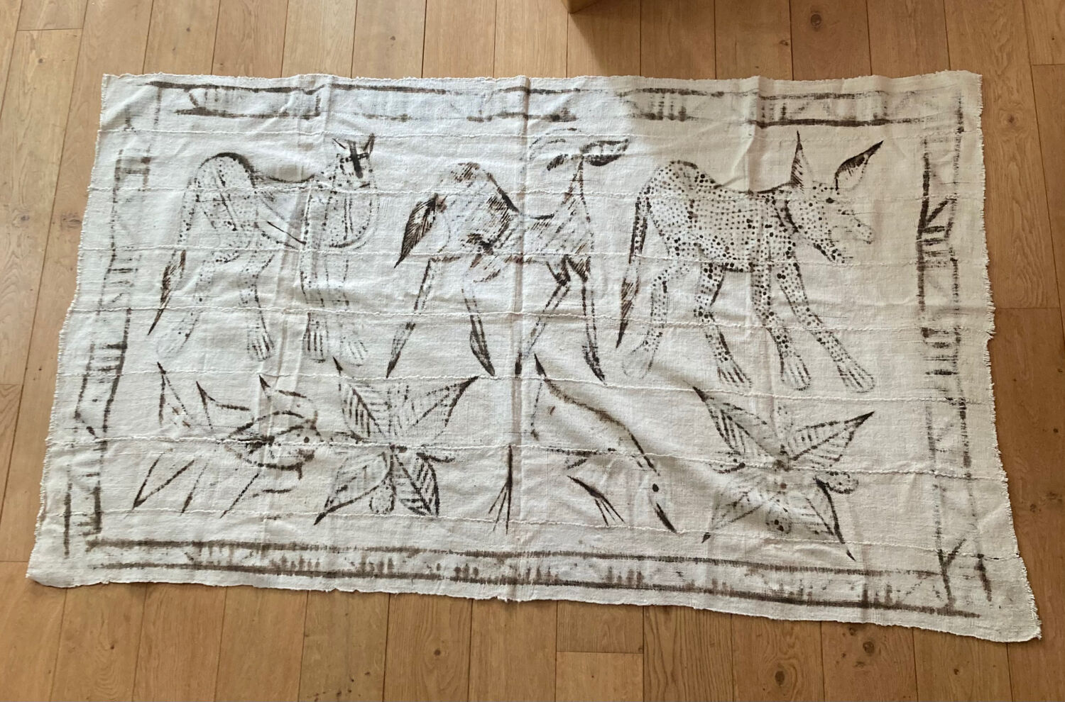 African art / tribal art tapestry of korhogo made by the senufo people in ivory coast twentieth era