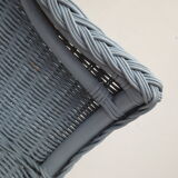 Child Wood brand rattan and wicker armchair in periwinkle blue