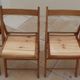 4 vintage varnished wooden folding chairs - Seats completely restored.