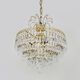 Chandeliers, brass crown ceiling lamp, 5 floors, 3 lights, glass tassels. Year 80 90