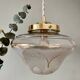 Vintage art deco globe pendant lights in white and gold frosted glass