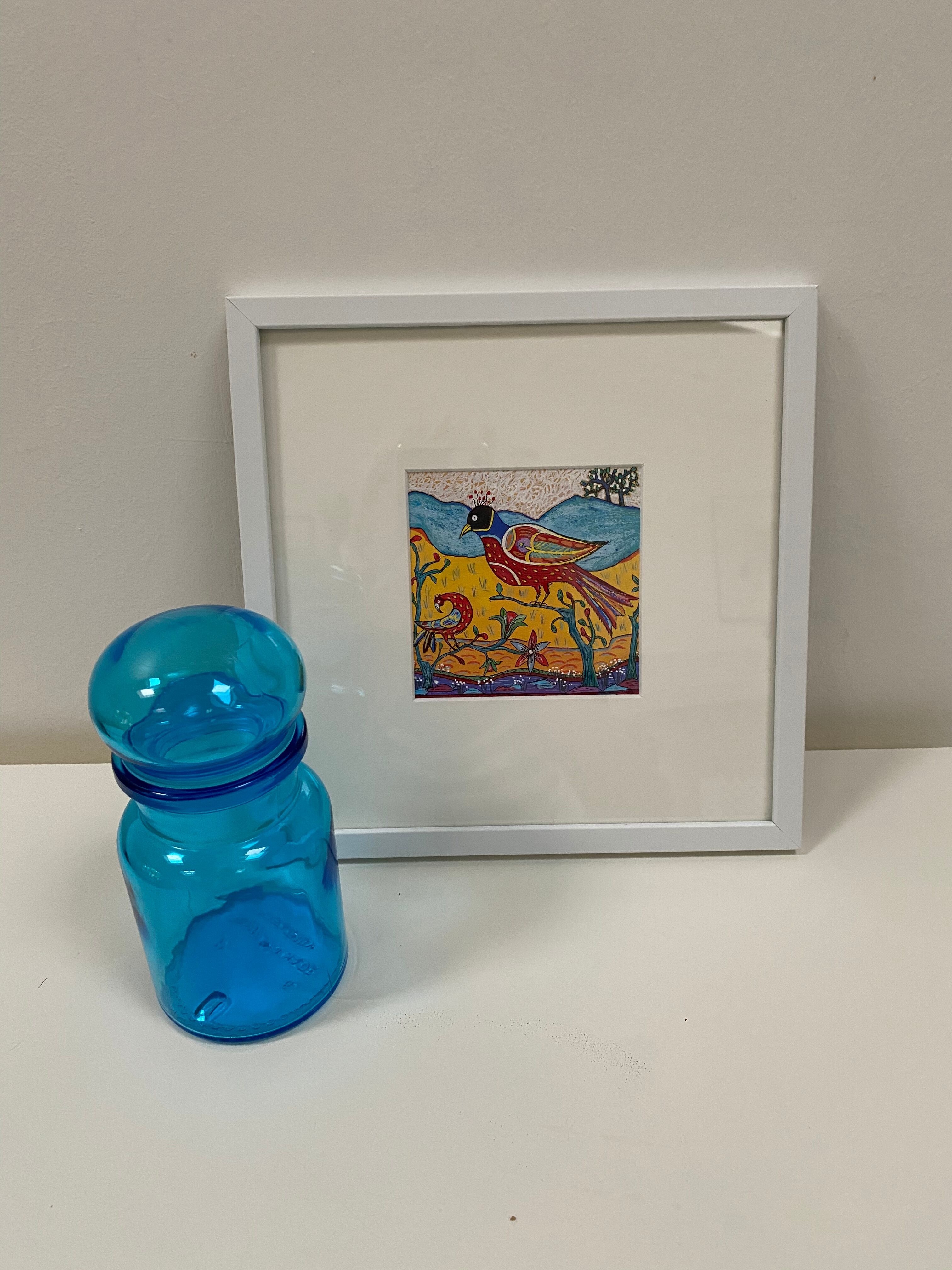 Small turquoise blue jar from the 70s