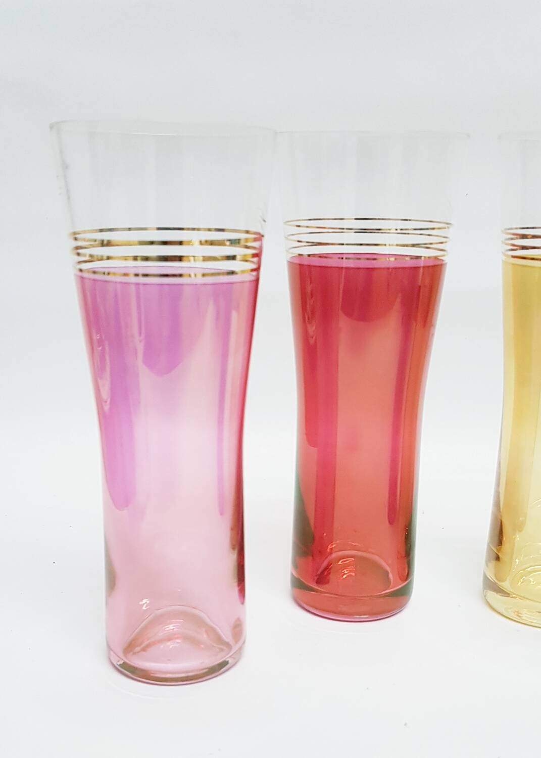 1960's pearlescent Tom Collins glasses