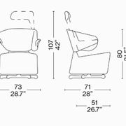 Canta and Aki swivel chairs in leather by Toshiyuki Kita for Cassina