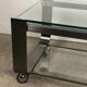 Table basse en aluminium chromé brossé vintage 1970
