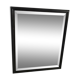 Rectangular mirror in molded blackened wood, beveled glass