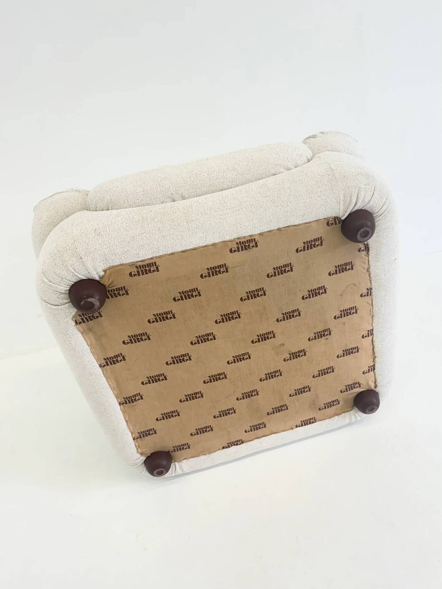 Sapporo armchair by Mario Marenco for Mobil Girgi in cream beige