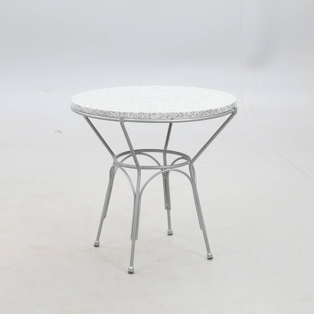 Table basse ronde en granite et métal 1960 Allemagne