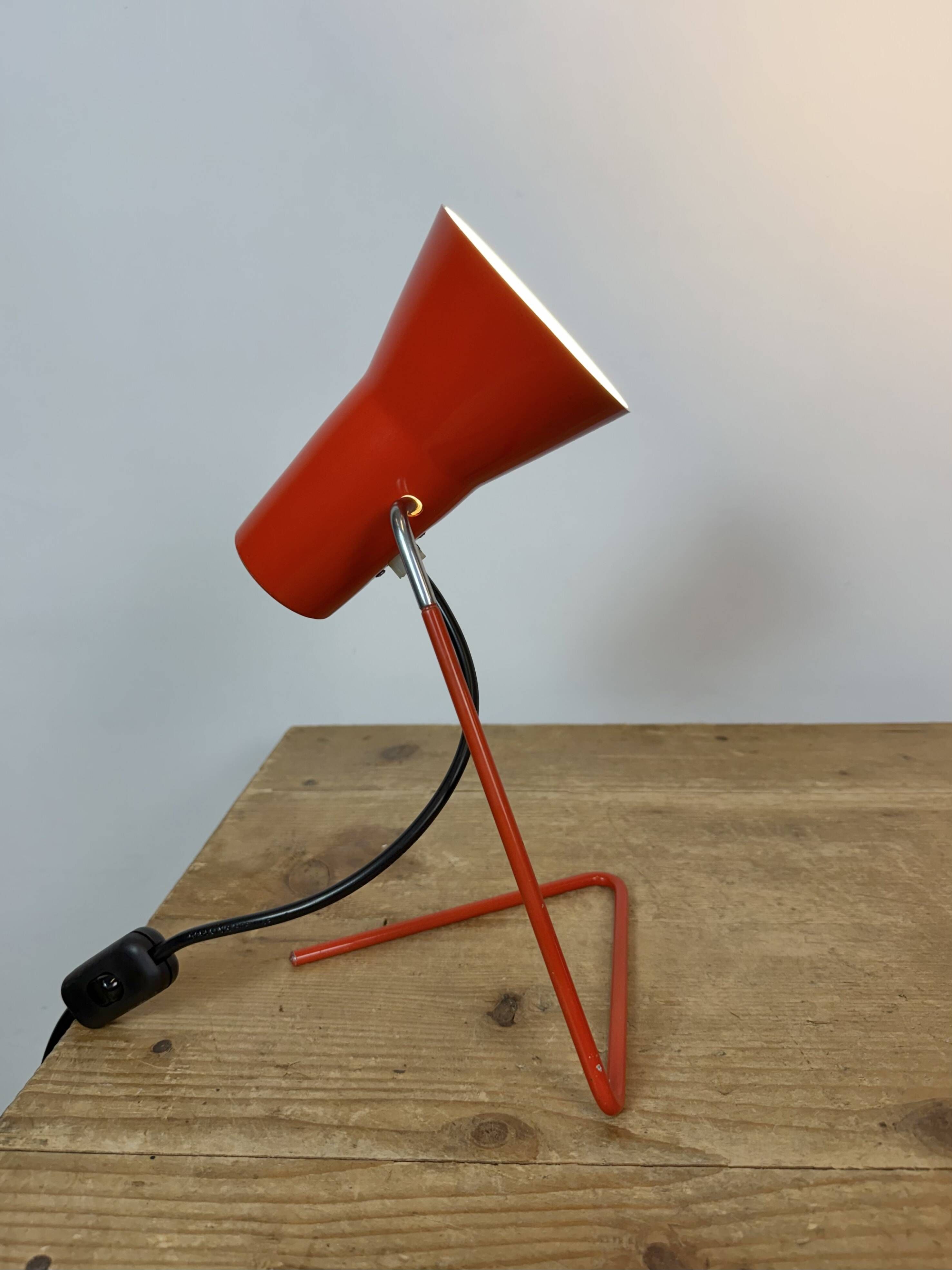 Vintage Red Table Lamp by Josef Hurka for Drupol, 1960s