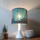 table lamp trumpet foot, modern graphic printed wax shade