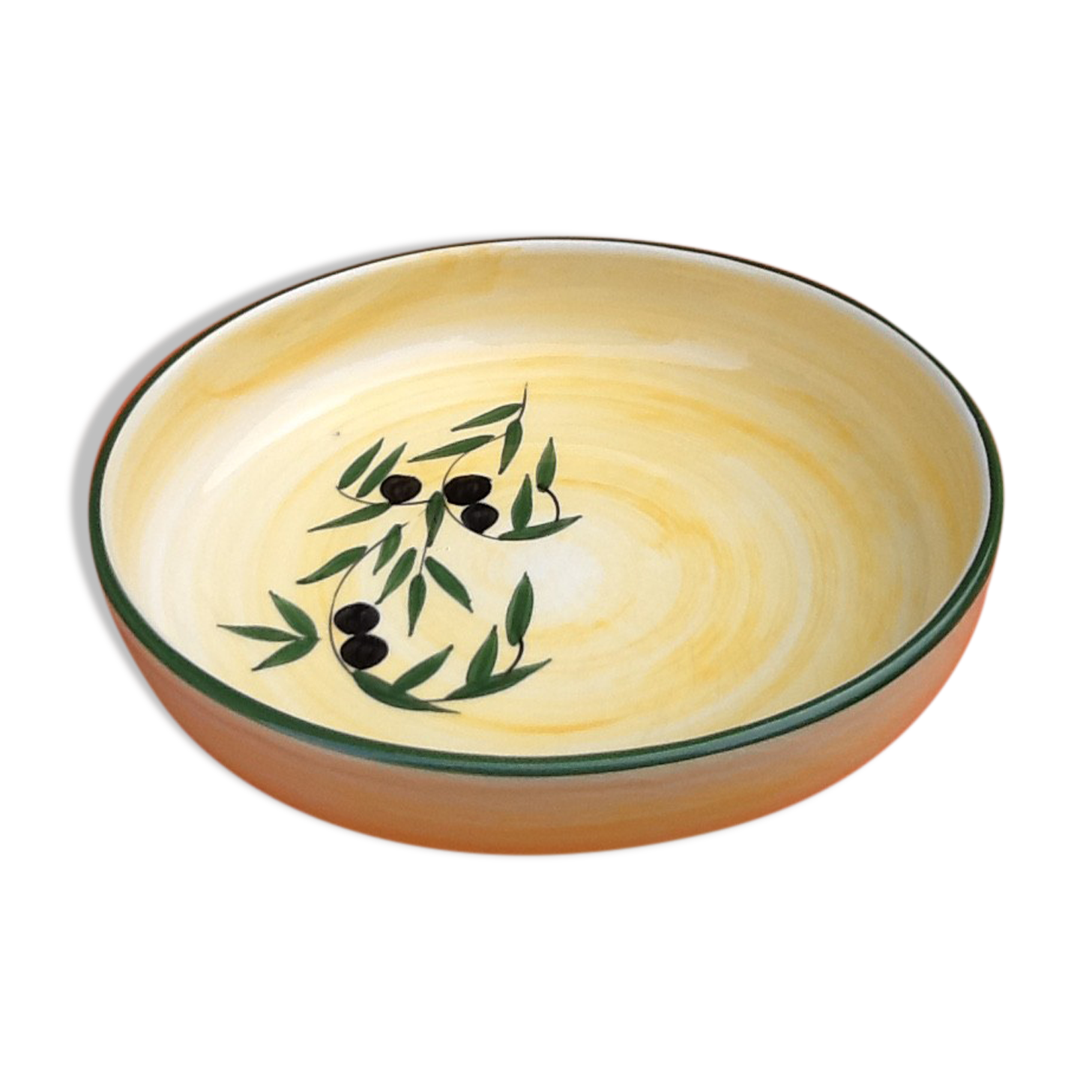 Hollow service dish Glazed ceramic decoration olives Diameter: 300mm...