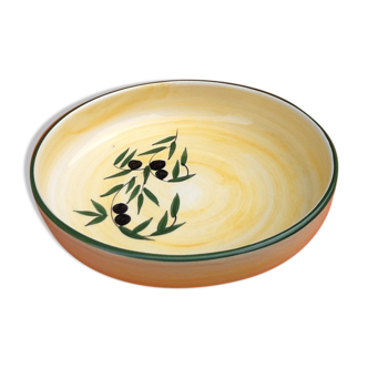 Hollow service dish Glazed ceramic decoration olives Diameter: 300mm...