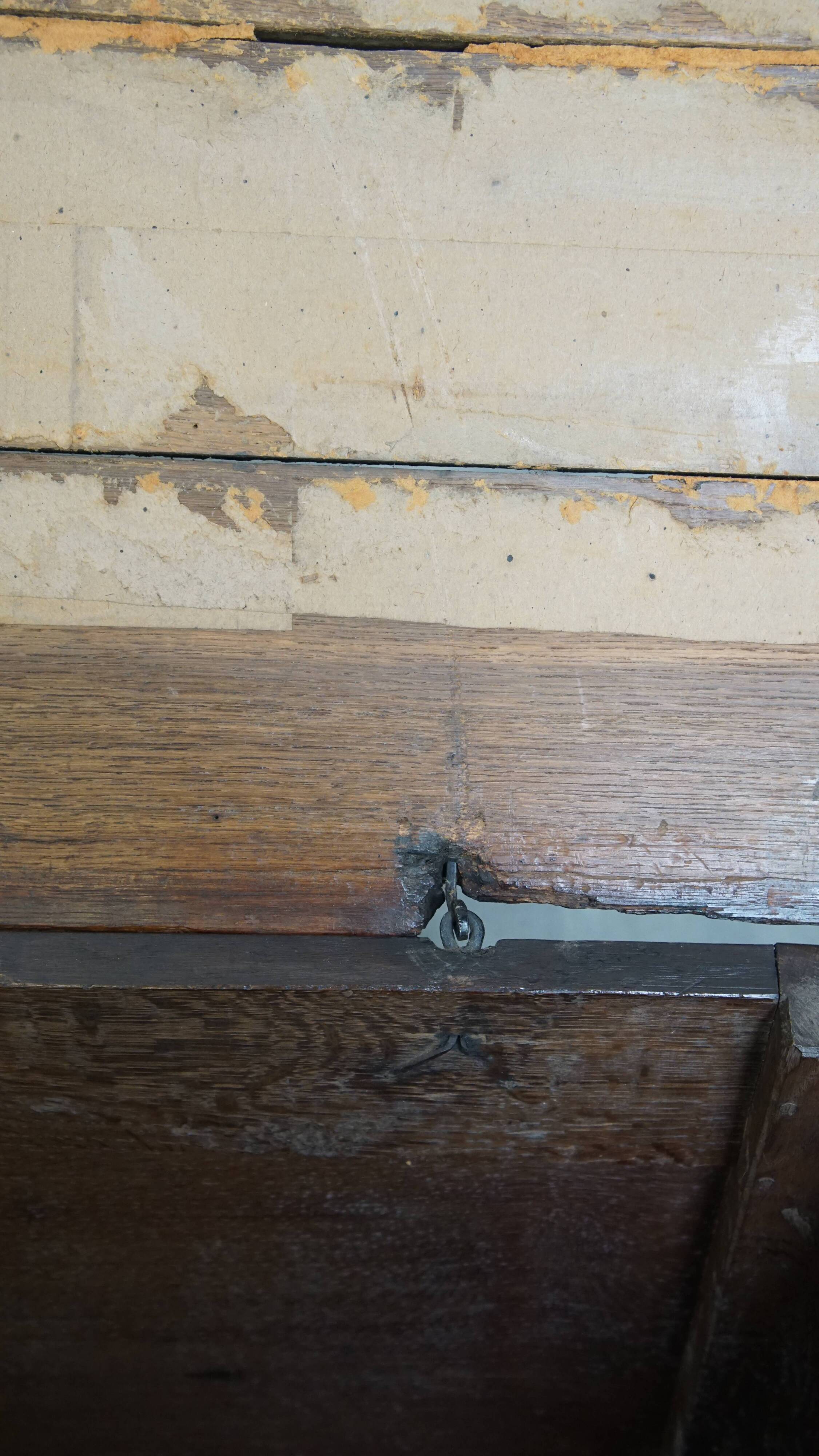 Antique 17th-century English oak chest