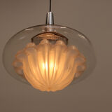 Vintage glass hanging lamp by Peill & Putzler, 1960