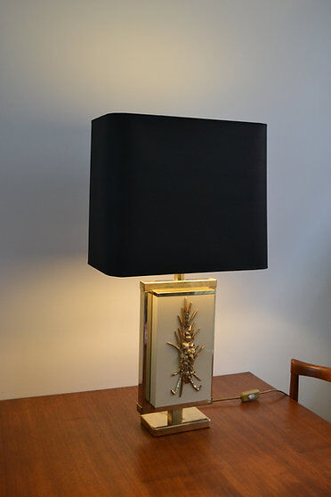 70s lamp foot by Philippe Cheverny in brass and bronze resin