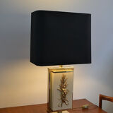 Pied de lampe années 70 de Philippe Cheverny en résine laiton et bronze