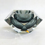 Ashtray Sommerso Murano faceted grey