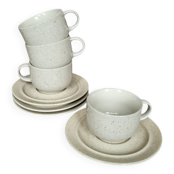 Lot de 4 tasses à café en grès moucheté