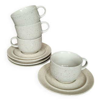 Set of 4 speckled stoneware coffee cups