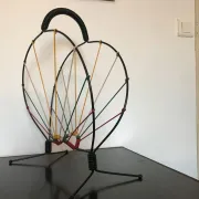 Vintage wire magazine rack from the 1950s.