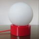 Plastic lamp red opaline ball white 80s 90 era Memphis