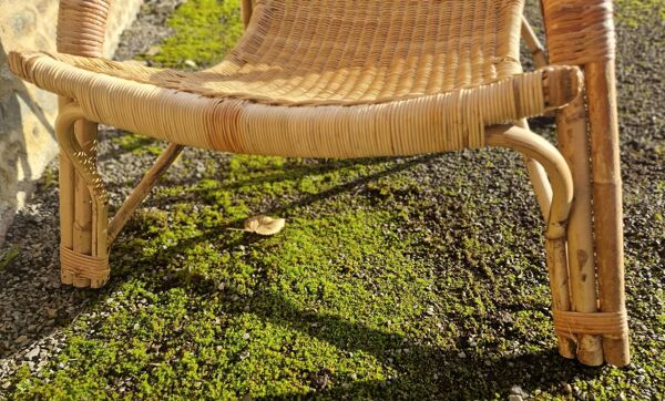Chaise longue transat en osier rotin annèes 70/80