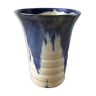 Vase émaillée bleu et blanc