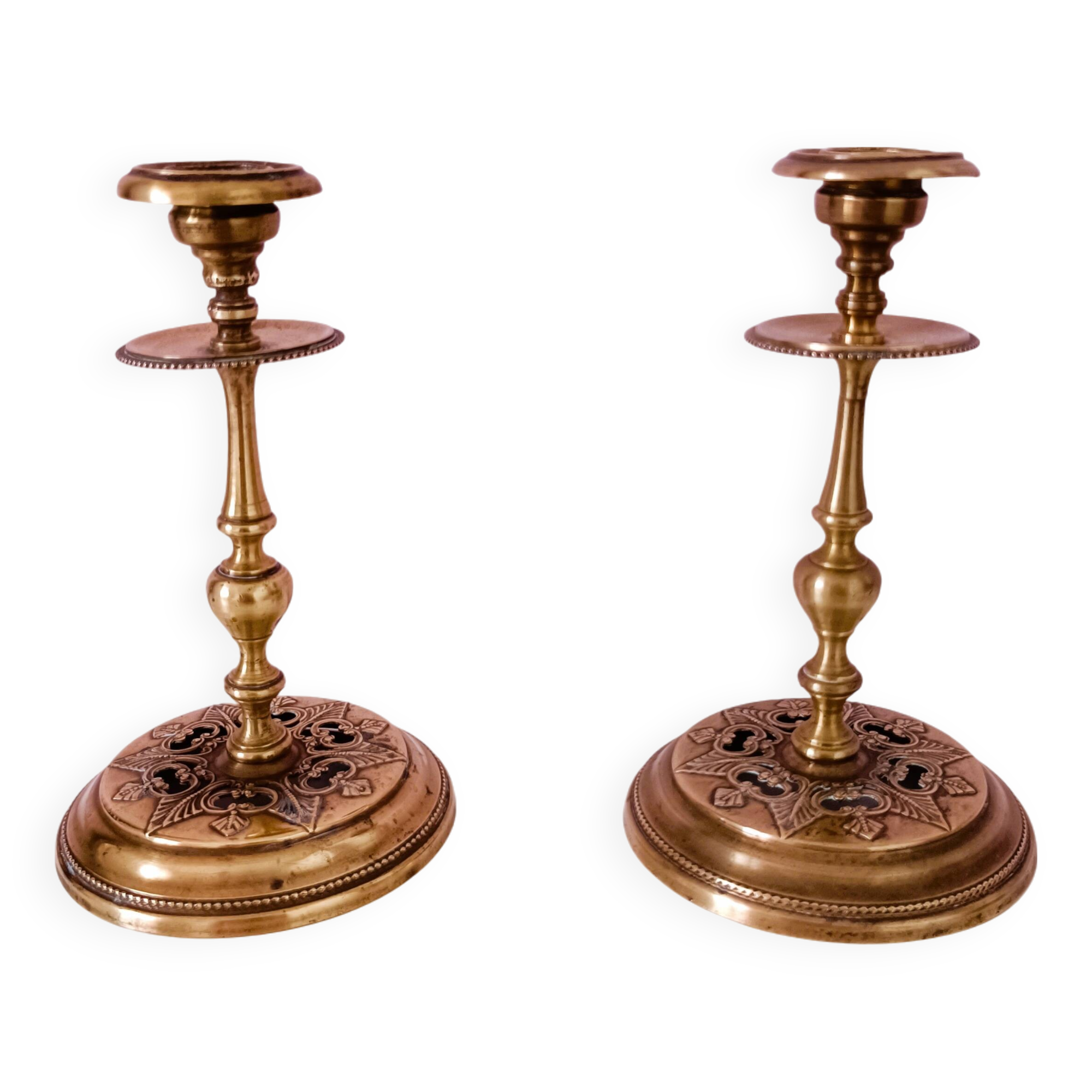 Pair of Empire style candlesticks