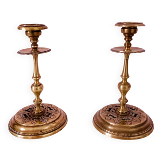 Pair of Empire style candlesticks