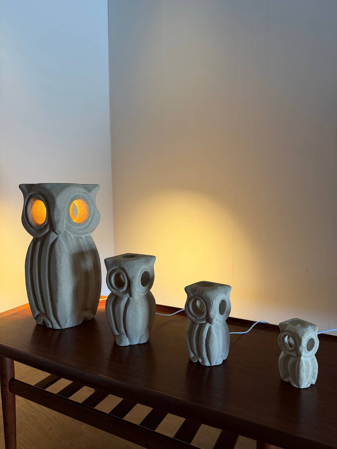 Ensemble de lampes à poser « Hibou » – attribué à Albert Tormos – Pier