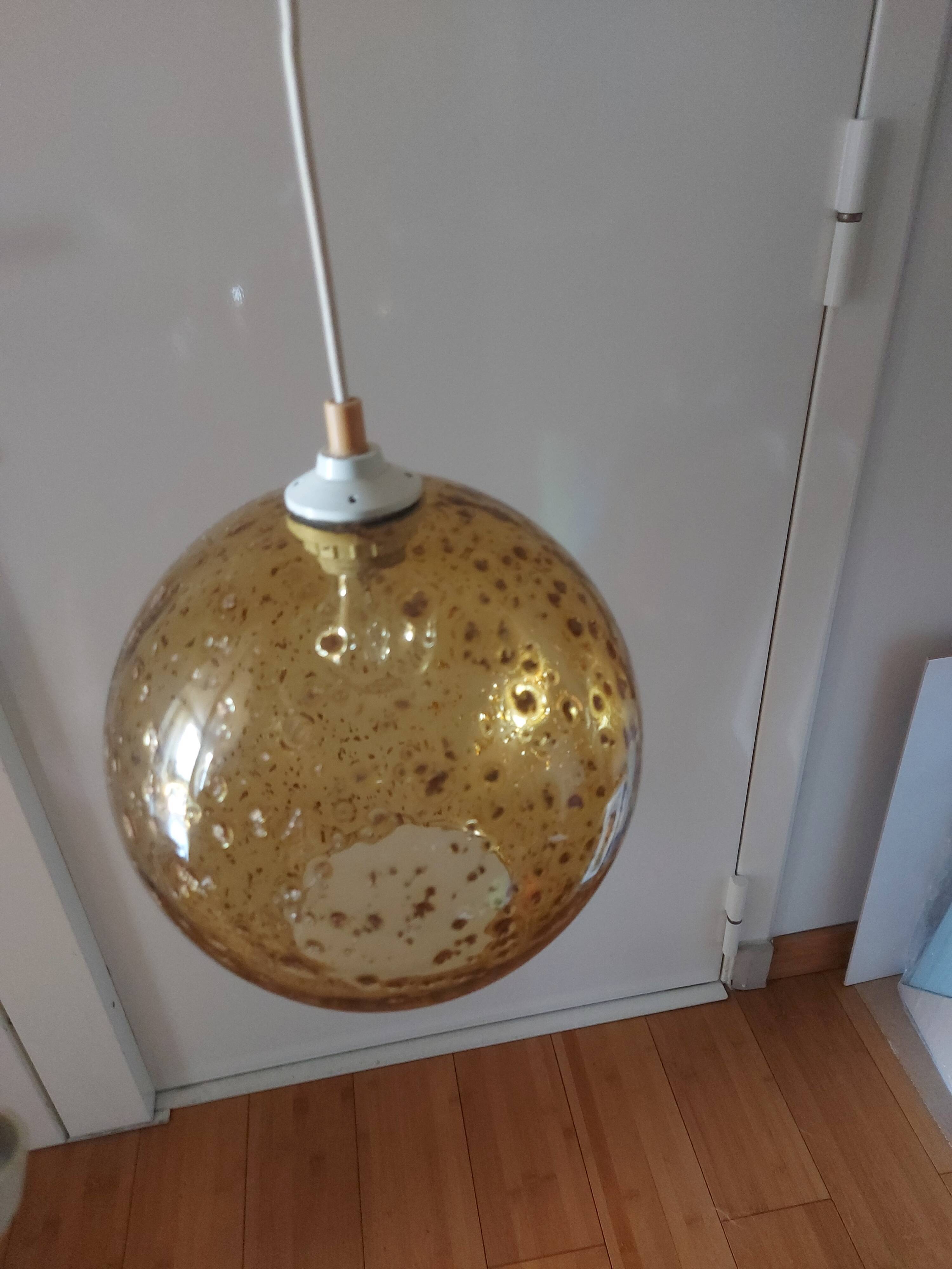 Vintage blown glass pendant lamp