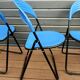 Set of 4 folding metal and plastic chairs