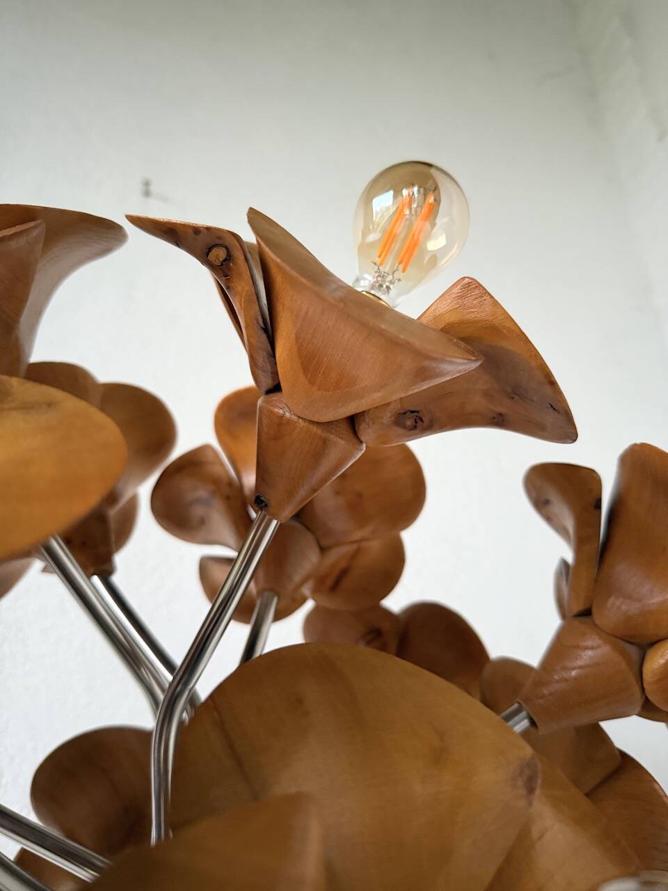 Ornamental floor lamp with "flower" patterns from the 1970s.