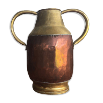 Copper and brass vase