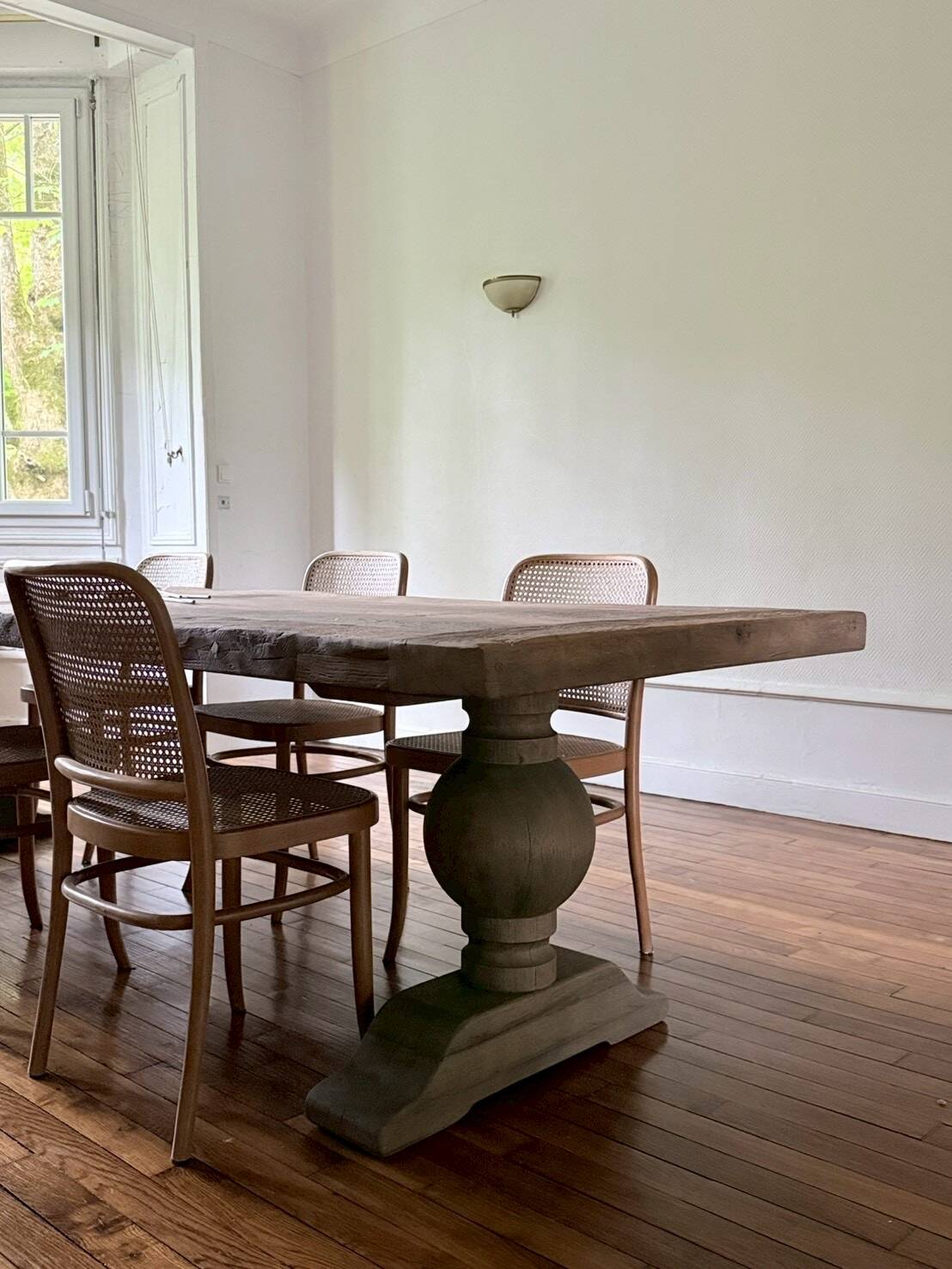 Monastery table - sun - in solid old oak - length 375 cm