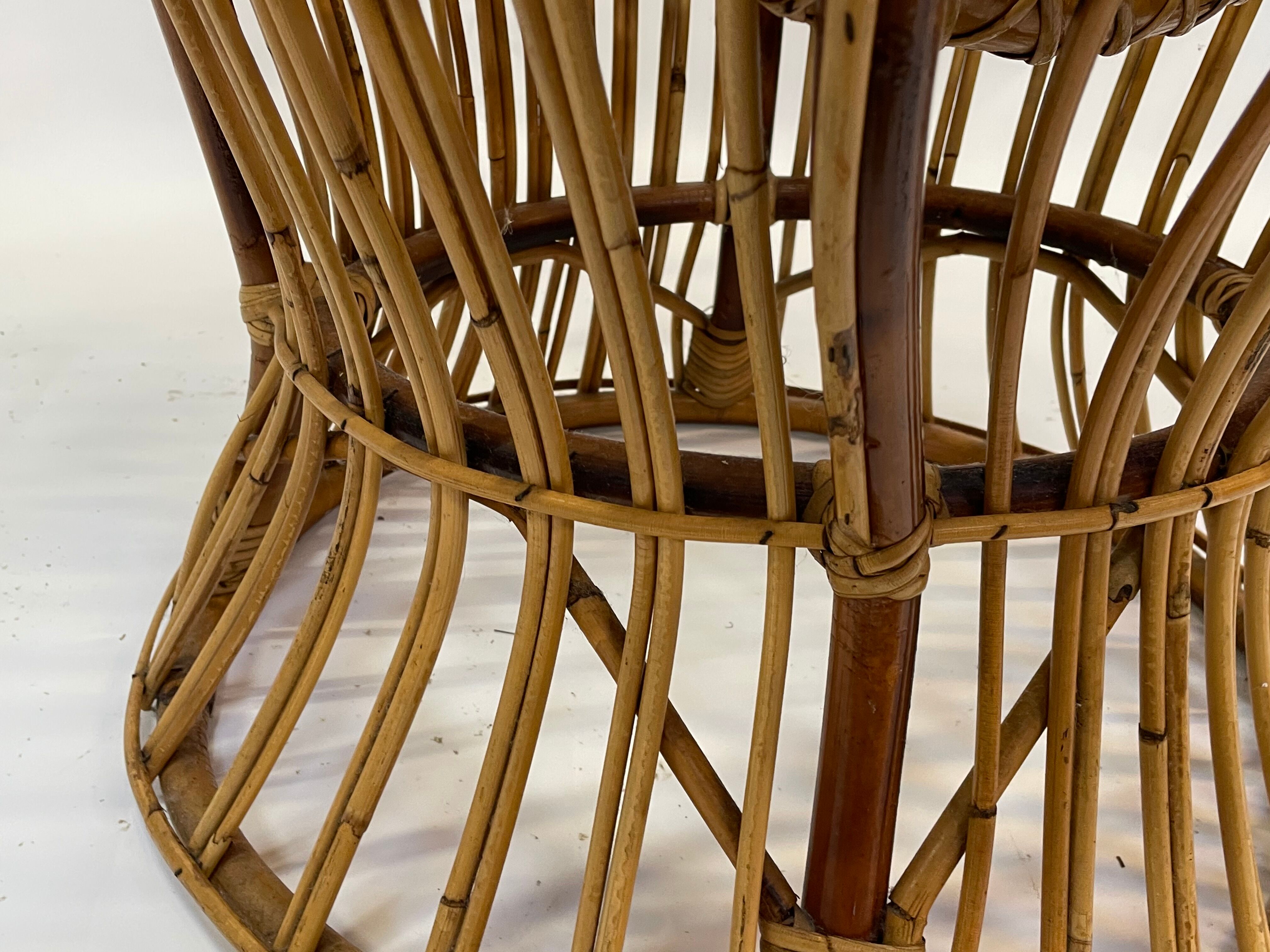 Set of two mid century rattan armchairs by bonacina 1950 design