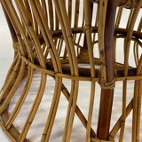 Ensemble de deux fauteuils en rotin du milieu du siècle par Bonacina 1950 Design