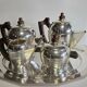 Art Deco tea or coffee service in silver-plated metal