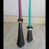 Lot of brutalist candlesticks