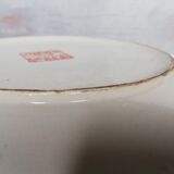 Plate china porcelainE enamelled family pink Lotus + Brand