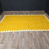 Moroccan kilim rug, yellow, handmade, 150/250cm.