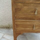 Art Deco chest of drawers in raw wood with 5 drawers.