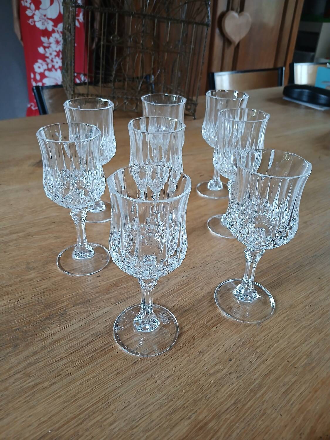8 crystal stemmed glasses