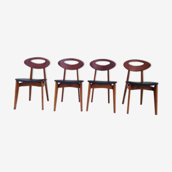 Set de 4 chaises vintage par Roger Landault pour la maison Sentou