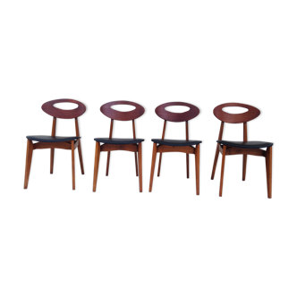 Set of 4 vintage chairs by Roger Landault for the Sentou House